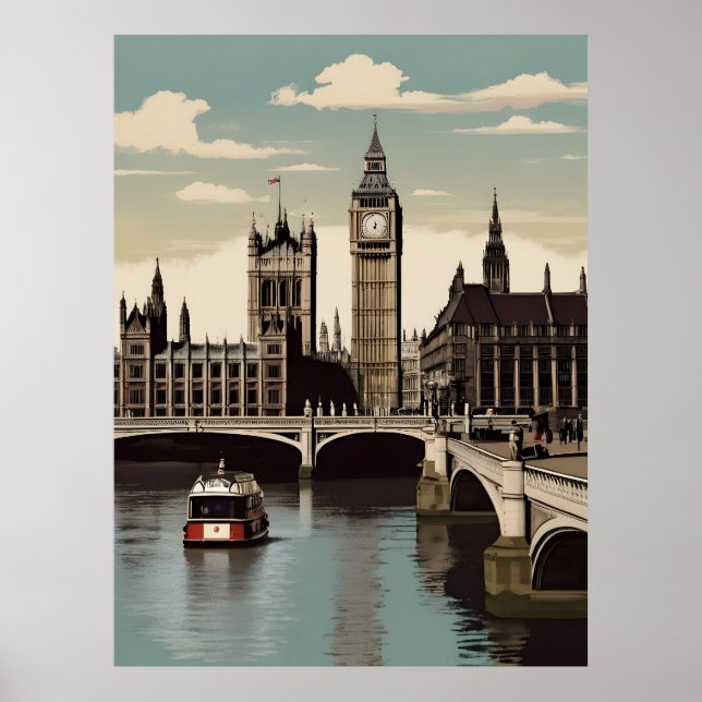 Poster vintage de Londres (Frente)