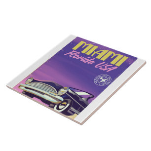 Poster vintage de Miami Florida USA