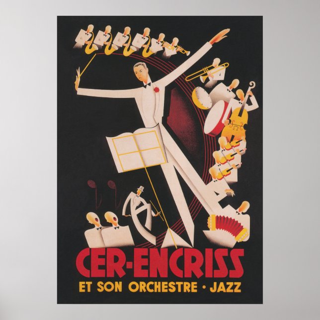 Poster vintage de Música da Orquestra (Frente)