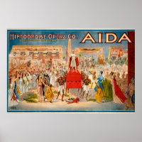 Poster vintage de ópera Aida (1908)