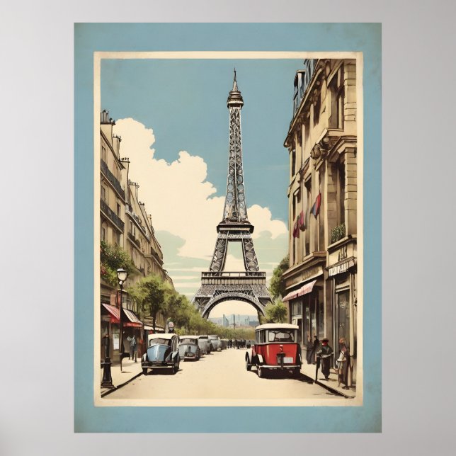 Poster vintage de Paris (Frente)