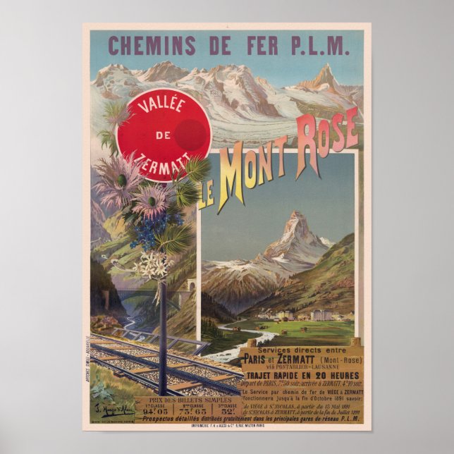 Poster vintage de Rosa Le Mont 1891 (Frente)