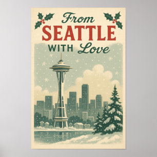 Poster Vintage "De Seattle With Love" Feriado
