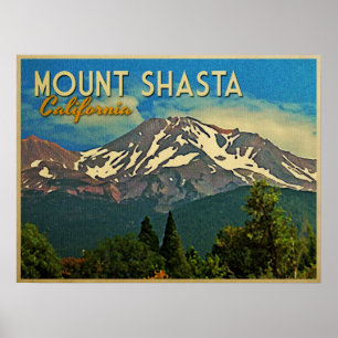 Pôster Vintage de Shasta da montagem