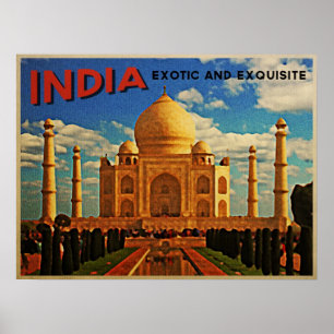Poster Vintage de Taj Mahal India