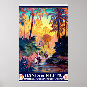 Poster vintage de Tunísia restaurado