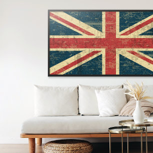 Pôster Vintage de Union Jack afligido