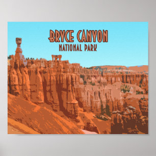 Poster Vintage de Utá do parque nacional da garganta de