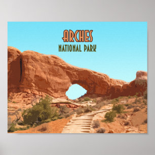 Poster Vintage de Utá do parque nacional dos arcos