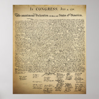 Poster Vintage Declaração de Independência Tamanho Origin