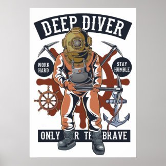 Poster Vintage Deep Diver