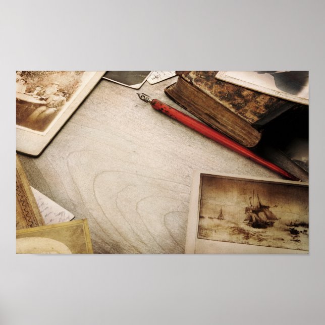 Pôster Vintage Desk (Frente)