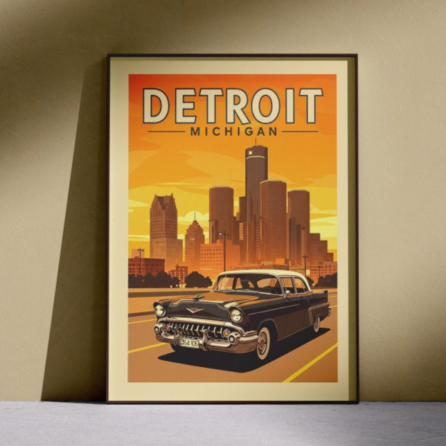 Poster Vintage Detroit Michigan (Criador carregado)