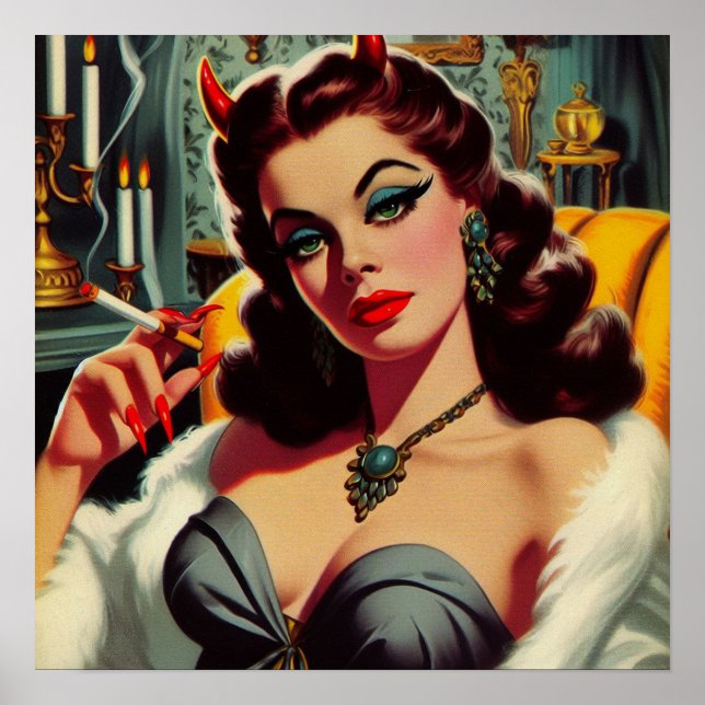 Poster Vintage Devil Woman (Frente)