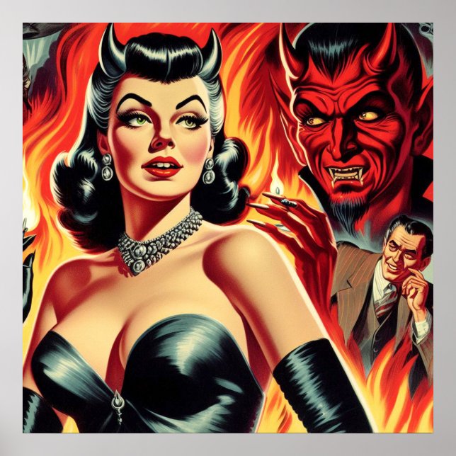 Poster Vintage Devilish Pin-up (Frente)