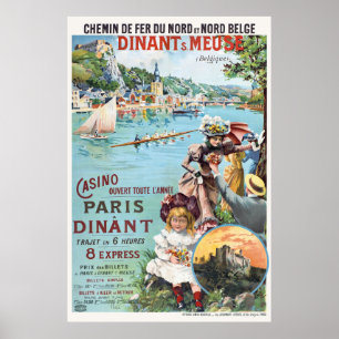 Poster vintage Dinant Meuse Belgique 1890