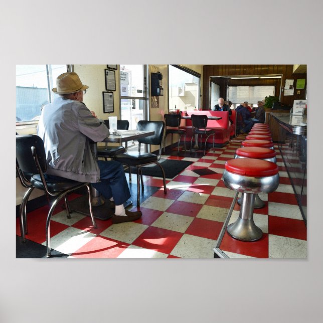 Poster Vintage Diner Interior (Frente)