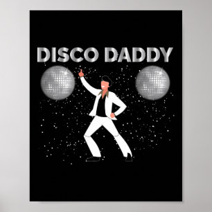 Poster Vintage Disco - Pai Retro Correspondente Figurino 