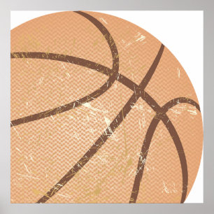 Pôster vintage do basquetebol