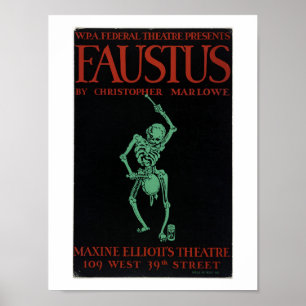 Poster vintage do Doutor Faustus de Marlowe