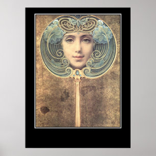 Poster vintage do espelho do espelho