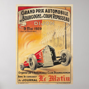 poster vintage do Grande Prêmio Dijon de 1929