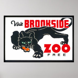 Poster vintage do jardim zoológico de Brookfield