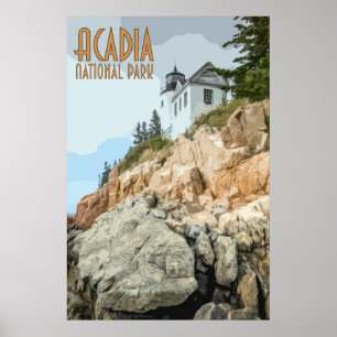 Poster vintage do Parque Nacional Acadia
