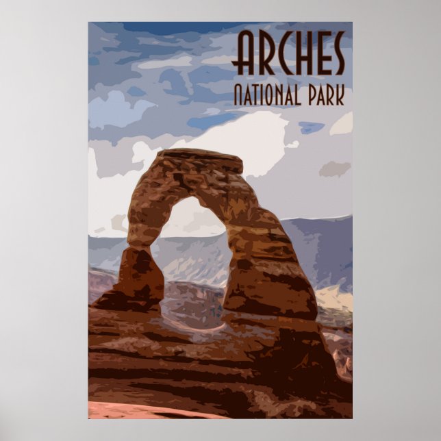 Poster vintage do Parque Nacional Arches (Frente)