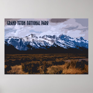 Poster vintage do Parque Nacional Grand Teton