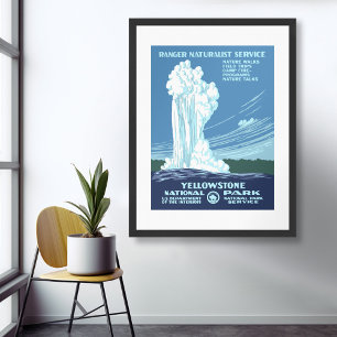 Poster vintage do Parque Nacional Yellowstone