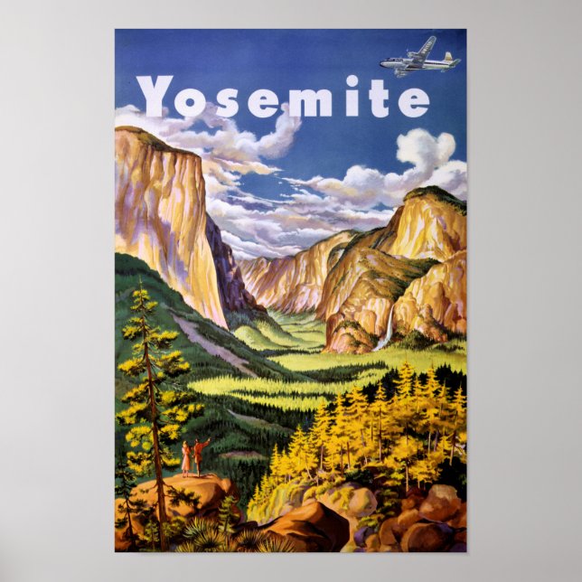 Poster vintage do Parque Nacional Yosemite (Frente)