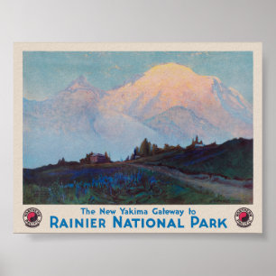 Poster vintage do Rainier National Park