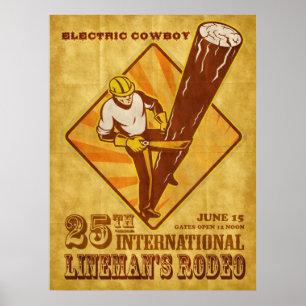 poster vintage do reparador do eletricista do