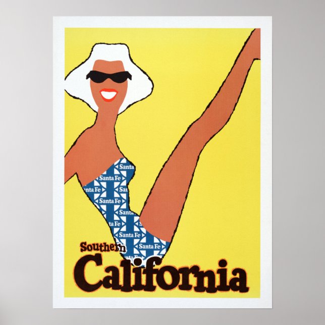 Poster vintage do sul da Califórnia (Frente)