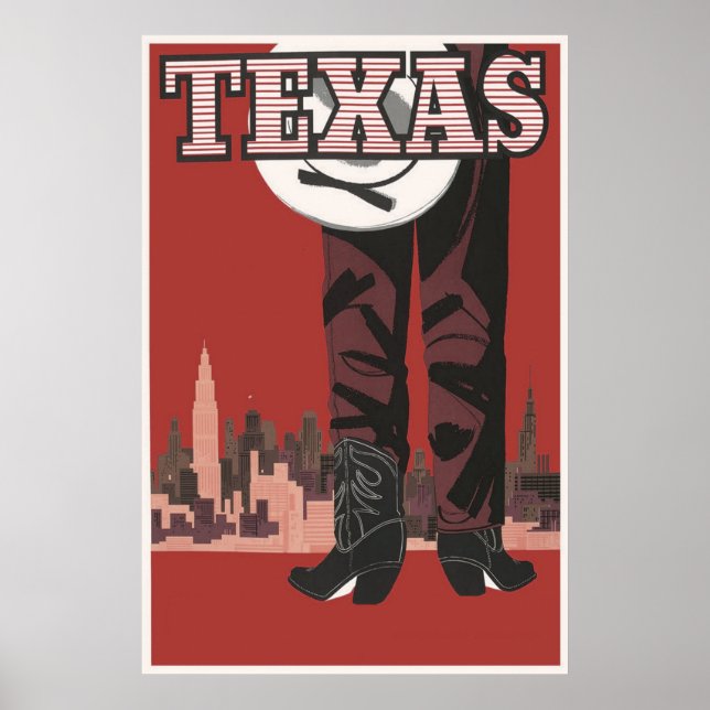 Poster vintage do Texas (Frente)