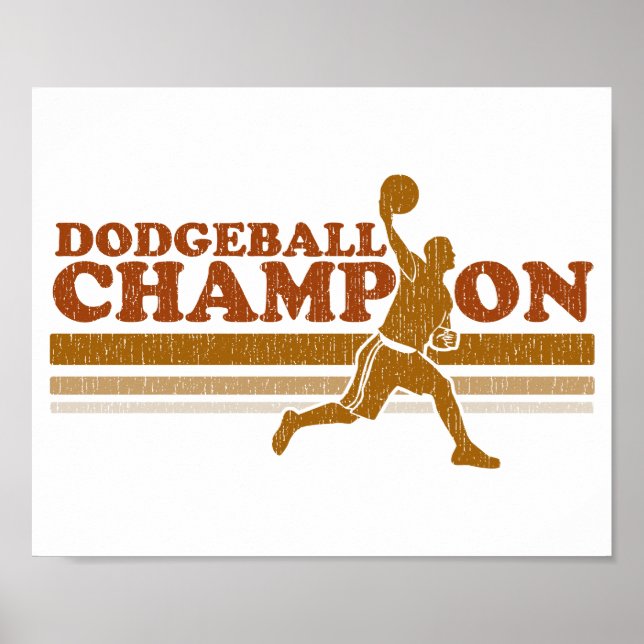 Pôster Vintage Dodgeball Champion (Frente)