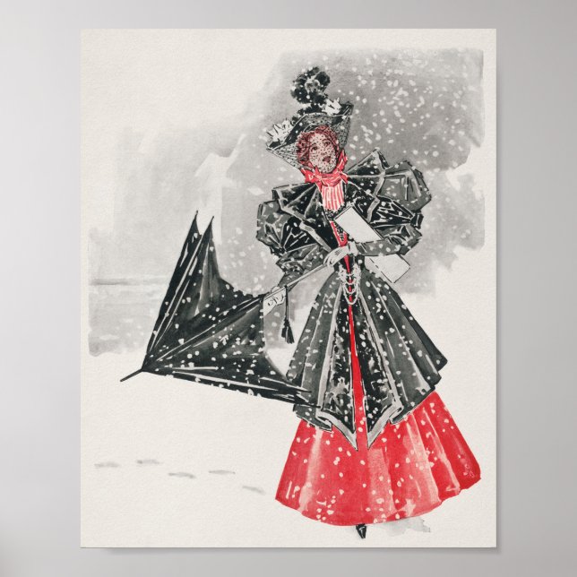 Poster Vintage dona de natal (Frente)