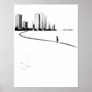 Poster vintage dos amantes de Chicago