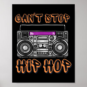 Poster Vintage dos anos 80 Não Para Hip Hop Rádio