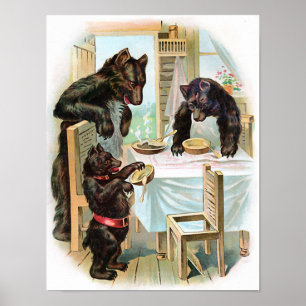 Poster "Vintage dos três ursos"