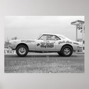 Pôster Vintage Drag - Chevy Camaro Z/28 Drag
