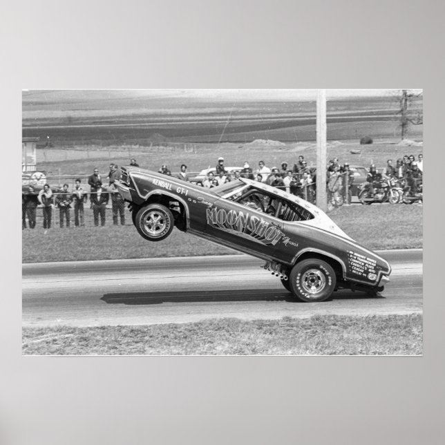 Pôster Vintage Drag - Moonshot Chevelle Wheelstander (Frente)