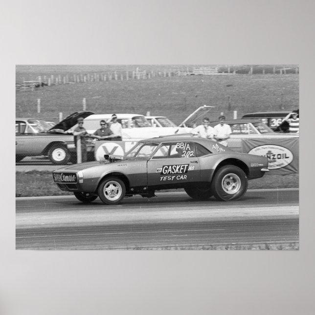 Poster Vintage Drag - Sr. Gasket "Test Car" Camaro (Frente)
