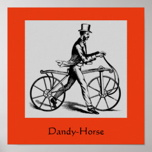 Pôster Vintage Early 1800's Bicycle History: Dandy-Horse