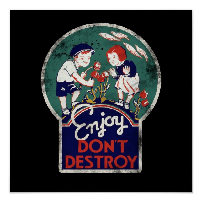 Pôster Vintage Earth Day (Frente)