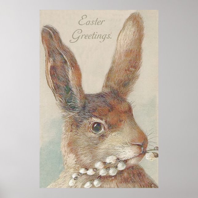 Poster Vintage Easter Bunny Rabbit (Frente)