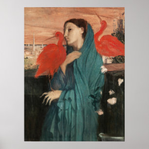 Poster Vintage Edgar Degas Jovem Mulher com Íbis Arte