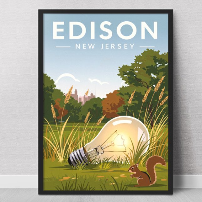 Poster Vintage Edison New Jersey (Criador carregado)