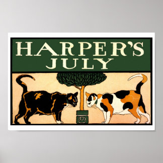 Pôster Vintage Edward Penfield, 2 gatos, o pequeno Harper